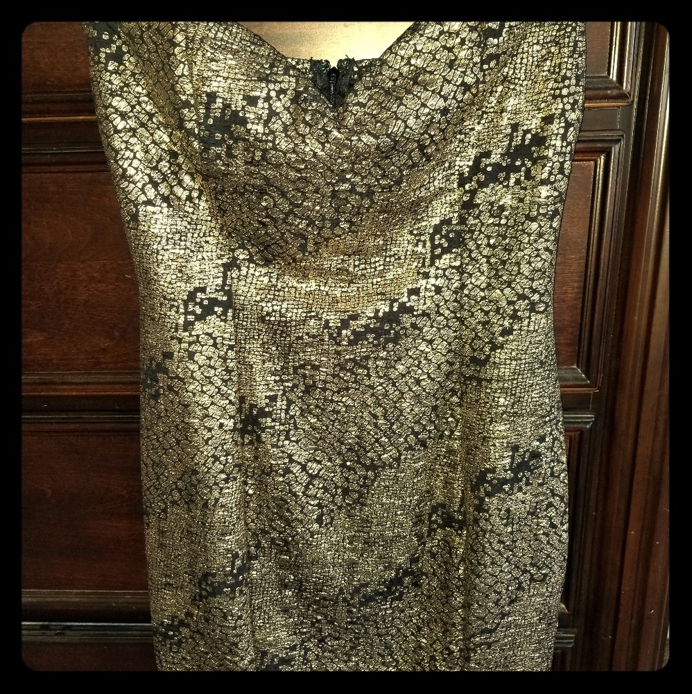 Gold and Black Body Con dress